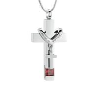 ZEZILE Birthstones Urna Collane per Ceneri Sempre nel Mio Cuore Croce Cremazione Ciondolo Urne Umane Medaglione Commemorativo Gioielli Ricordo