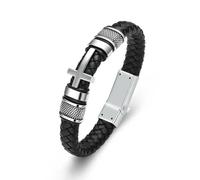 ZEZILE Bracciale di cremazione Croce Urna Braccialetto per Ceneri Bracciale Bangle Braccialetto Intrecciato per Uomo In Acciaio Inox Keepsake Memorial Jewelry