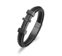 ZEZILE Bracciale di cremazione per ceneri per gli uomini in acciaio inox croce commemorativa gioielli braccialetto braccialetto ricordo