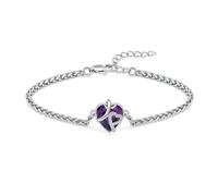 ZEZILE Bracciale urna a forma di cuore per ceneri per le donne cremazione di cristallo Keepsake braccialetto a maglie regolabili Regali per gioielli commemorativi