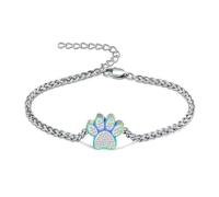 ZEZILE Bracciale urna con stampa zampa per ceneri Bracciale regolabile in acciaio inossidabile per Pet Dog Cat Memorial Bracelet Keepsake per le donne