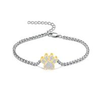 ZEZILE Bracciale urna con stampa zampa per ceneri Bracciale regolabile in acciaio inossidabile per Pet Dog Cat Memorial Bracelet Keepsake per le donne