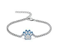 ZEZILE Bracciale urna con stampa zampa per ceneri Bracciale regolabile in acciaio inossidabile per Pet Dog Cat Memorial Bracelet Keepsake per le donne