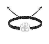 ZEZILE Bracciale urna con stampa zampa per gioielli di cremazione del cuore di cenere in acciaio inossidabile corda regolabile Keepsake Bracciale commemorativo per donne e uomini
