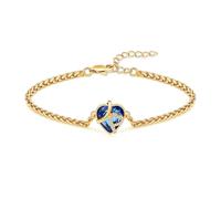 ZEZILE Bracciale Urna Cuore per Ceneri Cristallo Cremazione Gioielli In Acciaio Inox Regolabile Keepsake Memorial Ashes Bracciale per Uomo Donna