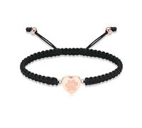 ZEZILE Bracciale urna cuore per ceneri Paw Print cremazione gioielli corda intrecciata regolabile Keepsake Memorial Pet Ashes Bracciale per le donne