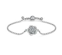 ZEZILE Bracciale urna fiore rosa per ceneri per le donne in acciaio inox regolabile braccialetto cremazione gioielli commemorativi regalo ricordo funebre