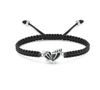 ZEZILE Bracciale urna per ceneri farfalla cremazione gioielli corda intrecciata regolabile Keepsake Memorial Bracciale ceneri umane per donne uomini