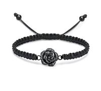 ZEZILE Bracciale urna per ceneri Gioielli di cremazione di roseflower Bracciale in corda intrecciata regolabile in acciaio inossidabile Keepsake Memorial per le donne