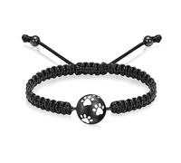 ZEZILE Bracciale urna per ceneri palla cremazione gioielli zampa stampa keepsake corda intrecciata regolabile memoriale animale domestico cenere braccialetto per donna uomo