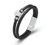ZEZILE Bracciale urna per ceneri Paw Print Gioielli di cremazione in acciaio inossidabile Bracciale intrecciato Keepsake Memorial Pet Ashes per uomo