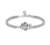 ZEZILE Bracciale urna per ceneri Rosafiore cremazione gioielli per donne uomini in acciaio inox regolabile Keepsake Memorial Bracelet Gioielli