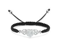 ZEZILE Braccialetto con urna di girasole per il cuore di cenere Braccialetto per cremazione a corda intrecciata regolabile per donne Gioielli commemorativi