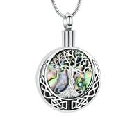 ZEZILE Cerchio Cremazione Gioielli Albero della Vita Urna Collana per Ceneri In Acciaio Inox Memorial Ceneri Umane Ciondolo Ricordo per Donne Uomini