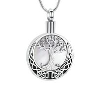 ZEZILE Cerchio Cremazione Gioielli Albero della Vita Urna Collana per Ceneri In Acciaio Inox Memorial Ceneri Umane Ciondolo Ricordo per Donne Uomini