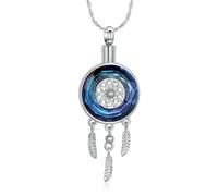 ZEZILE Cerchio di Vita Cremazione Gioielli per Ceneri In Acciaio Inox Cristallo Pendente Urna Collana Keepsake Umano Pet Memorial