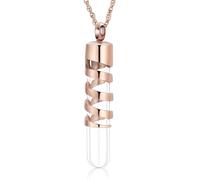 ZEZILE Cilindro Bottiglia Urna Collana per Ceneri Vetro Cremazione Gioielli per Donne Uomini Memorial Human Pet Ceneri Keepsake Pendente
