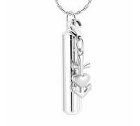 ZEZILE Cilindro Cremazione Gioielli per Ceneri 316L In Acciaio Inox Urna Pendente Collana Commemorativa con Piccoli Accessori Keepsake