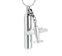 ZEZILE Cilindro Cremazione Gioielli per Ceneri 316L In Acciaio Inox Urna Pendente Collana Commemorativa con Piccoli Accessori Keepsake