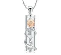 ZEZILE Cilindro Cremazione Gioielli per Ceneri Fiore Pendente Urna Collana Keepsake Animale Domestico Umano Regalo Commemorativo per Donne Uomini