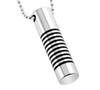 ZEZILE Cilindro Tubo Cremazione Gioielli per Ceneri Pendente Medaglione In Acciaio Inox Keepsake Memorial Urna Collana per Uomo Donna