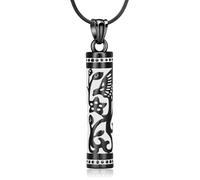 ZEZILE Cilindro Urna Collana per Ceneri Cremazione Gioielli In Acciaio Inox Keepsake Memorial Ceneri Pendente per Donne Uomini