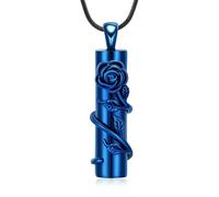 ZEZILE Cilindro Urna Collana per Ceneri Rose Cremazione Gioielli In Acciaio Inox Memorial Keepsake Ceneri Pendente Gioielli per Uomo Donna