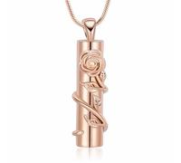 ZEZILE Cilindro Urna Collana per Ceneri Rose Cremazione Gioielli In Acciaio Inox Memorial Keepsake Ceneri Pendente Gioielli per Uomo Donna
