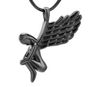 ZEZILE Ciondolo Collana Angelo Collana ceneri keepsake Fata Forma Memorial Gioielli urna Ceneri Titolare medaglione d'argento 5 colori