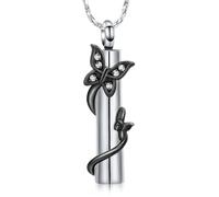 ZEZILE Ciondolo Keepsake Cilindro Con Farfalla Cremazione Urna Collana Per Ceneri Regalo Memoriale In Acciaio Inox