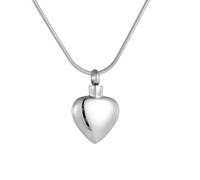 ZEZILE Ciondolo per urna crematoria a forma di cuore - Gioielli commemorativi per ceneri umane, collana in acciaio inox per cremazione