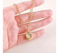 ZEZILE Ciondolo rotondo di cremazione in acciaio inox per ceneri umane - collana di urna commemorativa, gioielli di cremazione per custodire la memoria dei propri cari