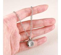 ZEZILE Ciondolo rotondo in acciaio inossidabile per cremazione per ceneri umane - Collana per urna commemorativa, gioielli da cremazione per custodire la memoria dei cari