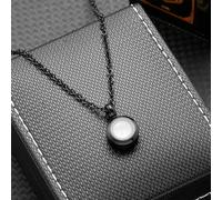 ZEZILE Ciondolo rotondo in acciaio inossidabile per cremazione per ceneri umane - Collana per urna commemorativa, gioielli da cremazione per custodire la memoria dei cari