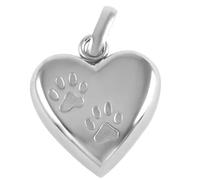 ZEZILE Ciondolo urna per ceneri in acciaio inox zampa stampa nel mio cuore Keepsake Memorial Collana Cremazione Gioielli