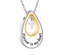 ZEZILE Collana con urna a croce per donne uomini per sempre nel mio cuore Gioielli commemorativi per il portacenere