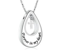 ZEZILE Collana con urna a croce per donne uomini per sempre nel mio cuore Gioielli commemorativi per il portacenere