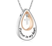 ZEZILE Collana con urna a croce per donne uomini per sempre nel mio cuore Gioielli commemorativi per il portacenere
