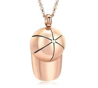ZEZILE Collana con urna per cenere, berretto da baseball, gioielli da cremazione, ciondolo commemorativo in acciaio inossidabile, collana da ricordo per uomini donne