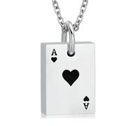 ZEZILE Collana con urna per le ceneri, carte da gioielli, gioielli per cremazione per cenere, ricordo in acciaio inossidabile, pendente commemorativo delle ceneri per donne uomini