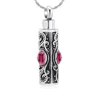 ZEZILE Collana di cremazione per ceneri cilindro in acciaio inox urna medaglione memoriale ceneri keepsake gioielli