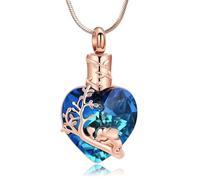 ZEZILE Collana di cristallo urna cuore per ceneri ciondolo memoriale cremazione gioielli persone care porta ceneri ricordo per le donne
