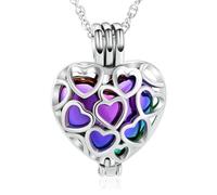 ZEZILE Collana di gioielli di cremazione per ceneri urna commemorativa cavo amore cuore ciondolo con piccolo vaso di cuore personalizzabile ricordo