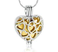 ZEZILE Collana di gioielli di cremazione per ceneri urna commemorativa cavo amore cuore ciondolo con piccolo vaso di cuore personalizzabile ricordo