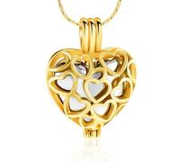ZEZILE Collana di gioielli di cremazione per ceneri urna commemorativa cavo amore cuore ciondolo con piccolo vaso di cuore personalizzabile ricordo