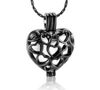 ZEZILE Collana di gioielli di cremazione per ceneri urna commemorativa cavo amore cuore ciondolo con piccolo vaso di cuore personalizzabile ricordo