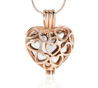 ZEZILE Collana di gioielli di cremazione per ceneri urna commemorativa cavo amore cuore ciondolo con piccolo vaso di cuore personalizzabile ricordo