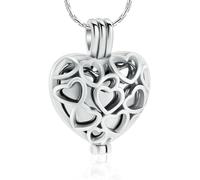 ZEZILE Collana di gioielli di cremazione per ceneri urna commemorativa cavo amore cuore ciondolo con piccolo vaso di cuore personalizzabile ricordo