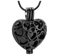 ZEZILE Collana di gioielli di cremazione per ceneri urna commemorativa cavo amore cuore ciondolo con piccolo vaso di cuore personalizzabile ricordo