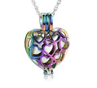 ZEZILE Collana di gioielli di cremazione per ceneri urna commemorativa cavo amore cuore ciondolo con piccolo vaso di cuore personalizzabile ricordo